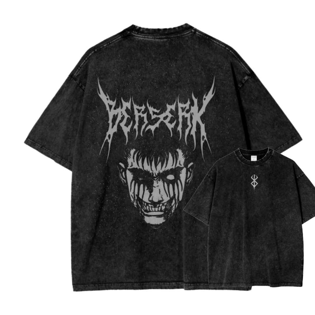 BERSERK XI ACID WASH TEE