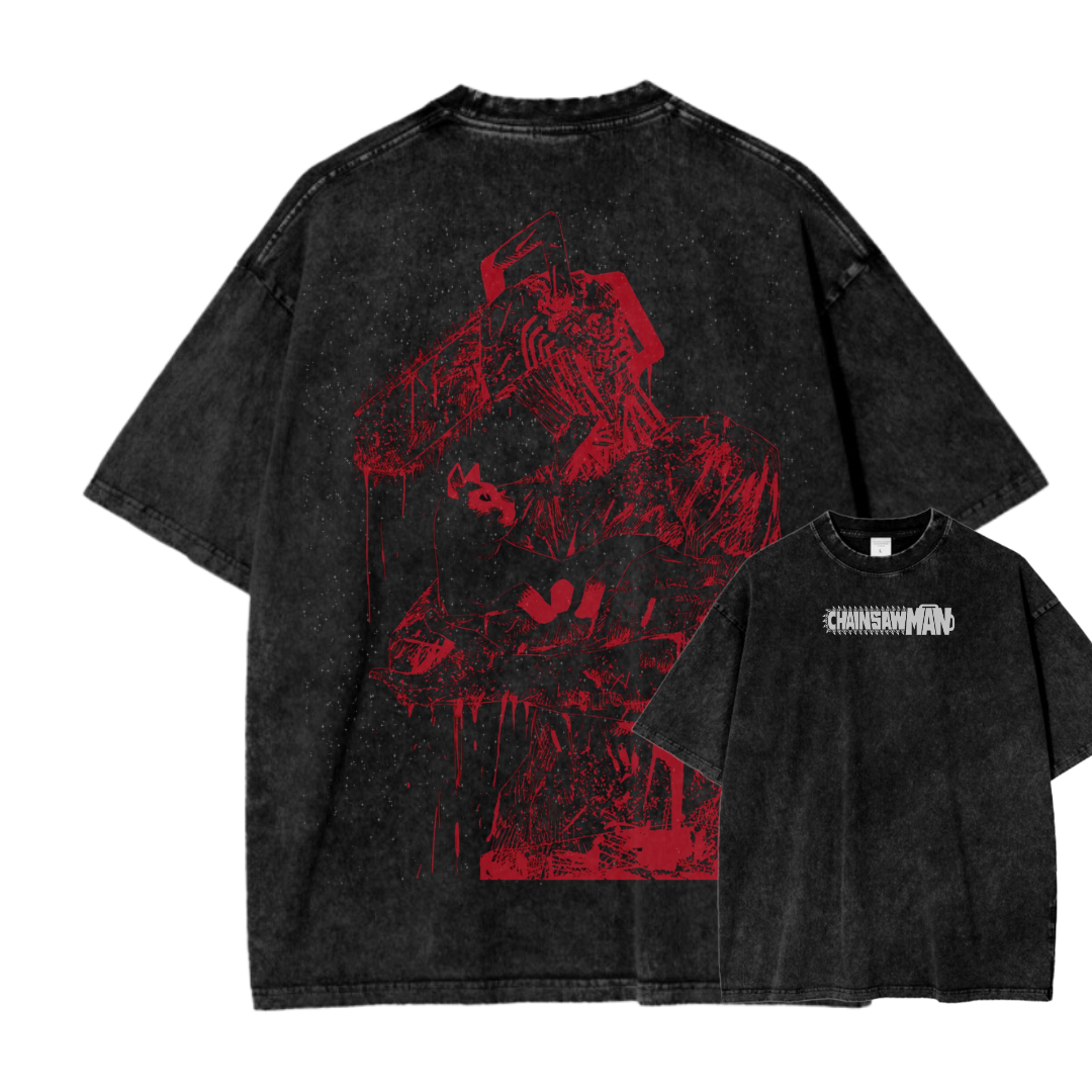CHAINSAW MAN VIII ACID WASH TEE