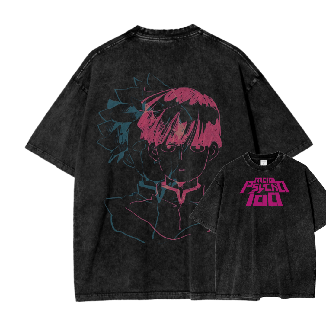 MOB PSYCHO 100 IX ACID WASH TEE
